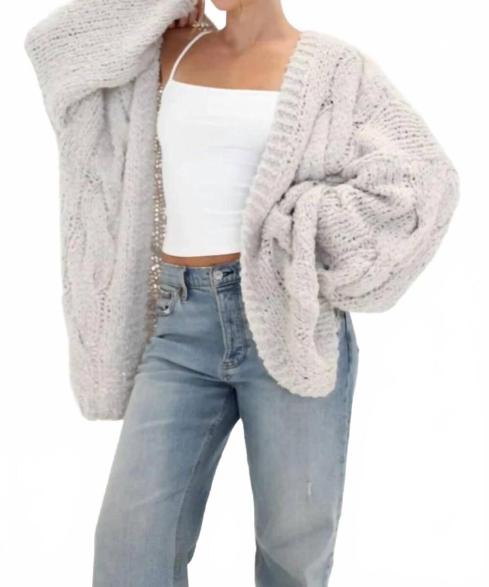 NEW RUMORED aspen open cardigan in white smoke